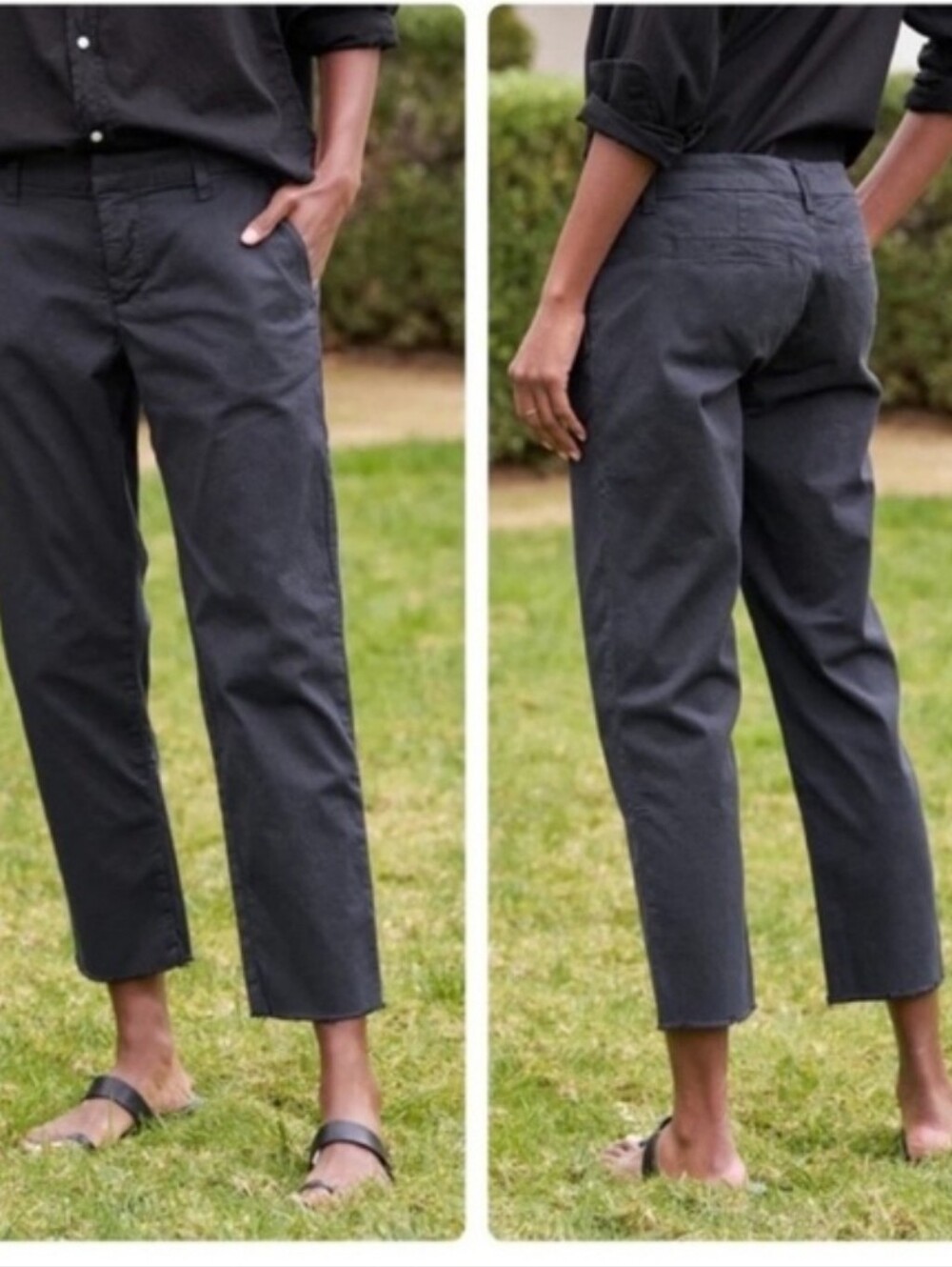 Frank and Eileen Wicklow Italian Chino Capri Crop Dark Gray Pants 12